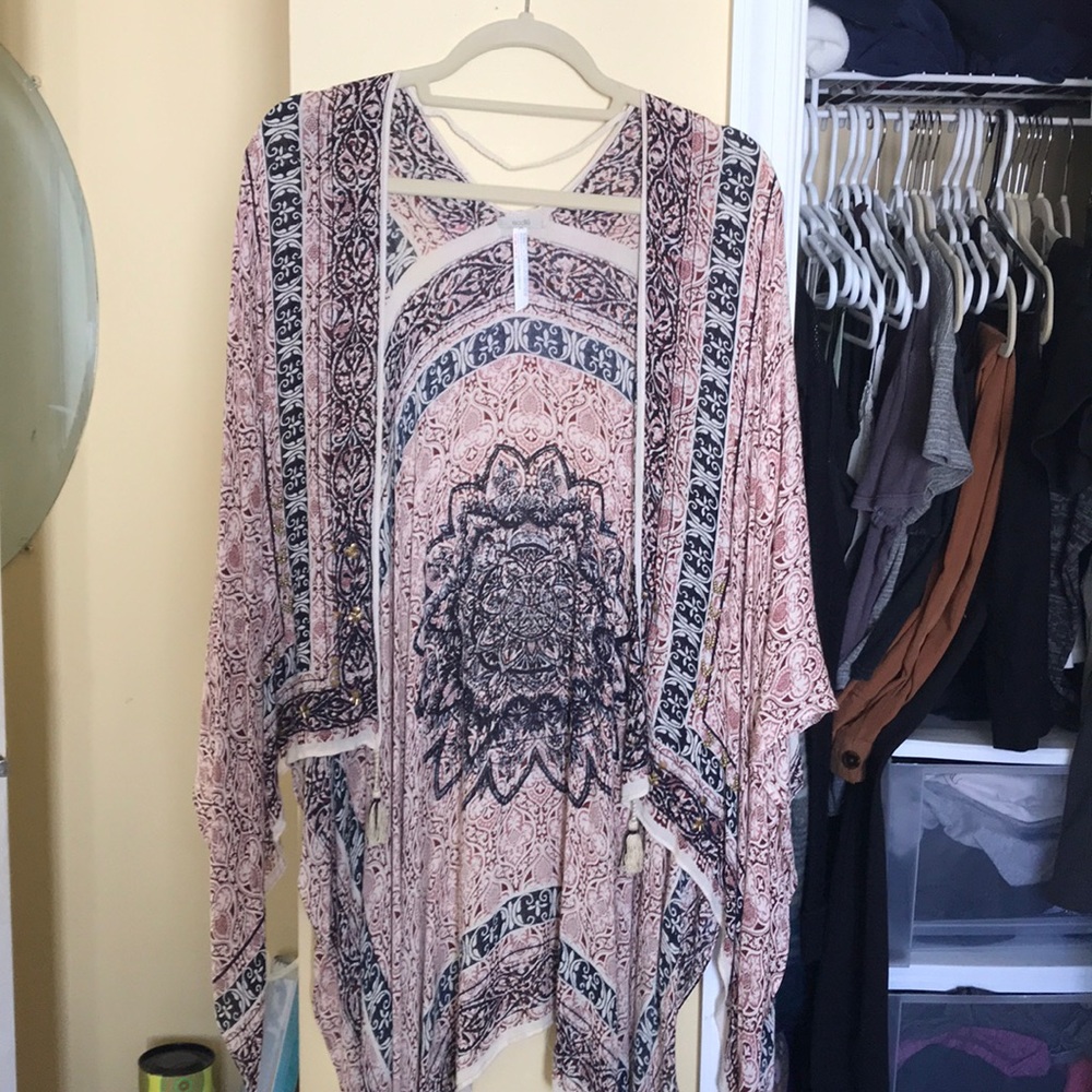 UO Ecote Medallian Embellished Poncho